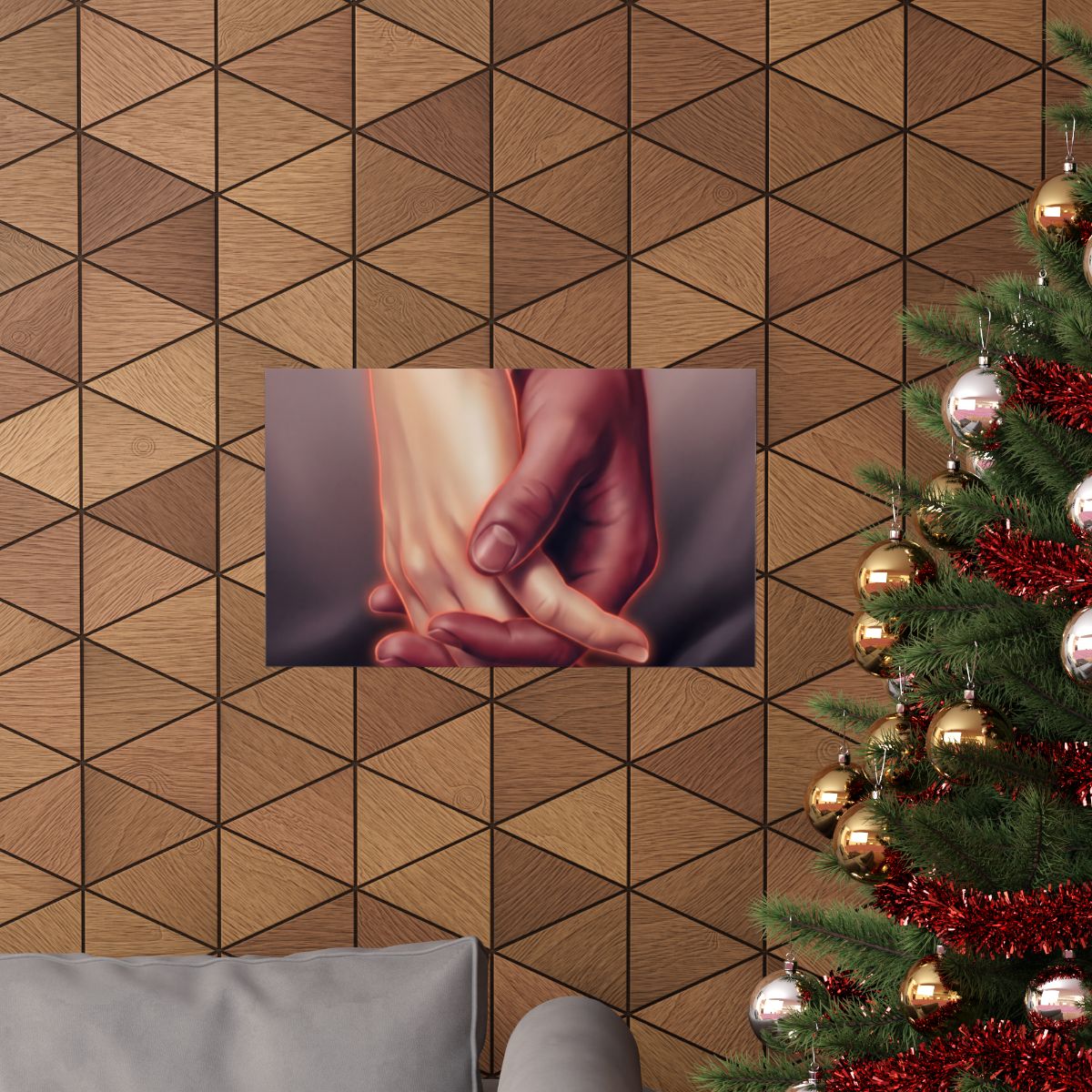 Matte Horizontal Posters - Ethereal Connection Holding Hands...