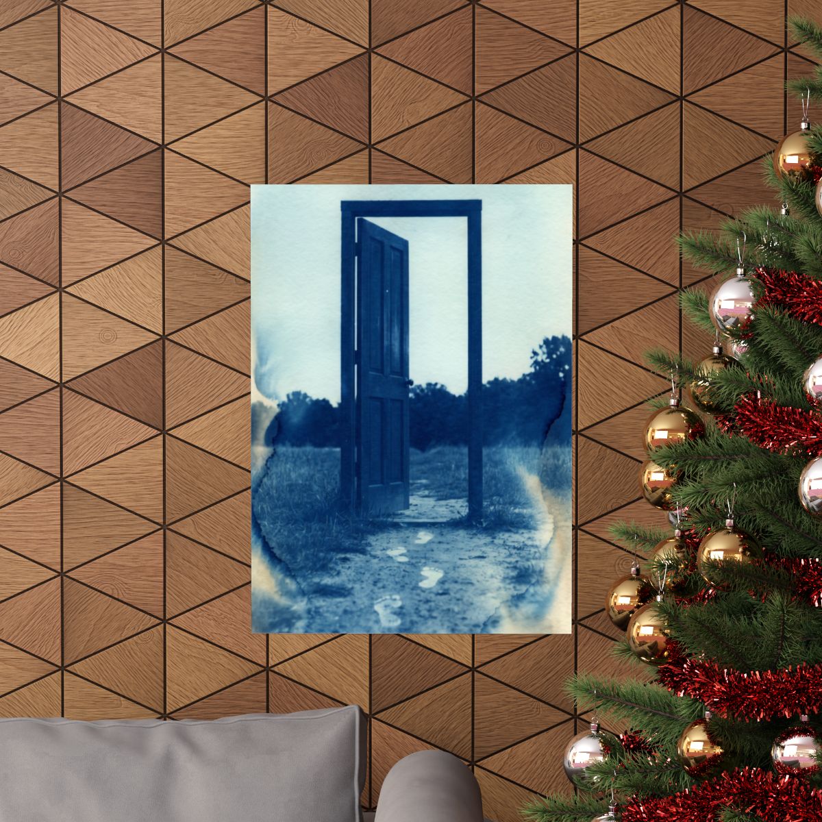 Matte Vertical Poster - Cyanotype Gate (8×10 & 36×54) |...