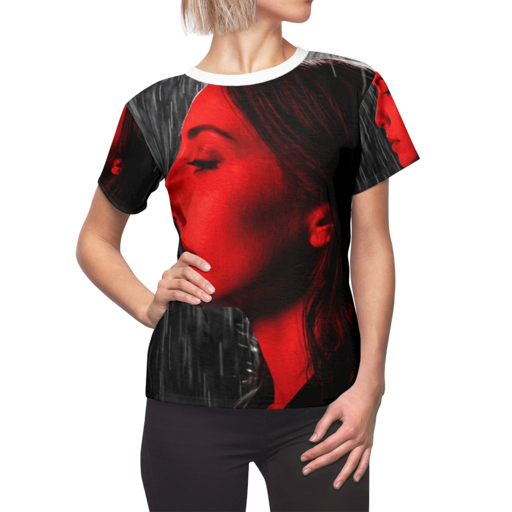 Women's Cut & Sew Tee - Crimson Rain Noir | Echovira Gallery