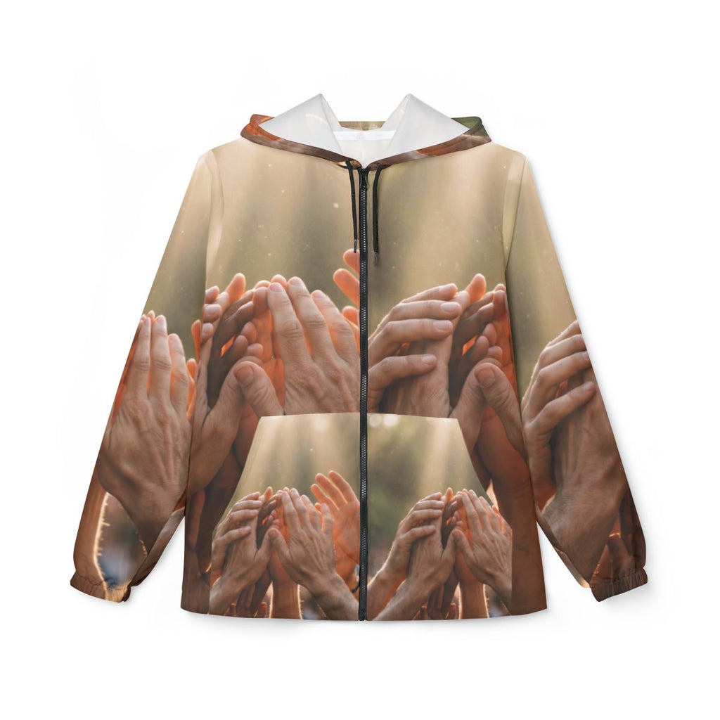 Unisex Windbreaker Jacket - Golden Rays of Unity Wall Art |...