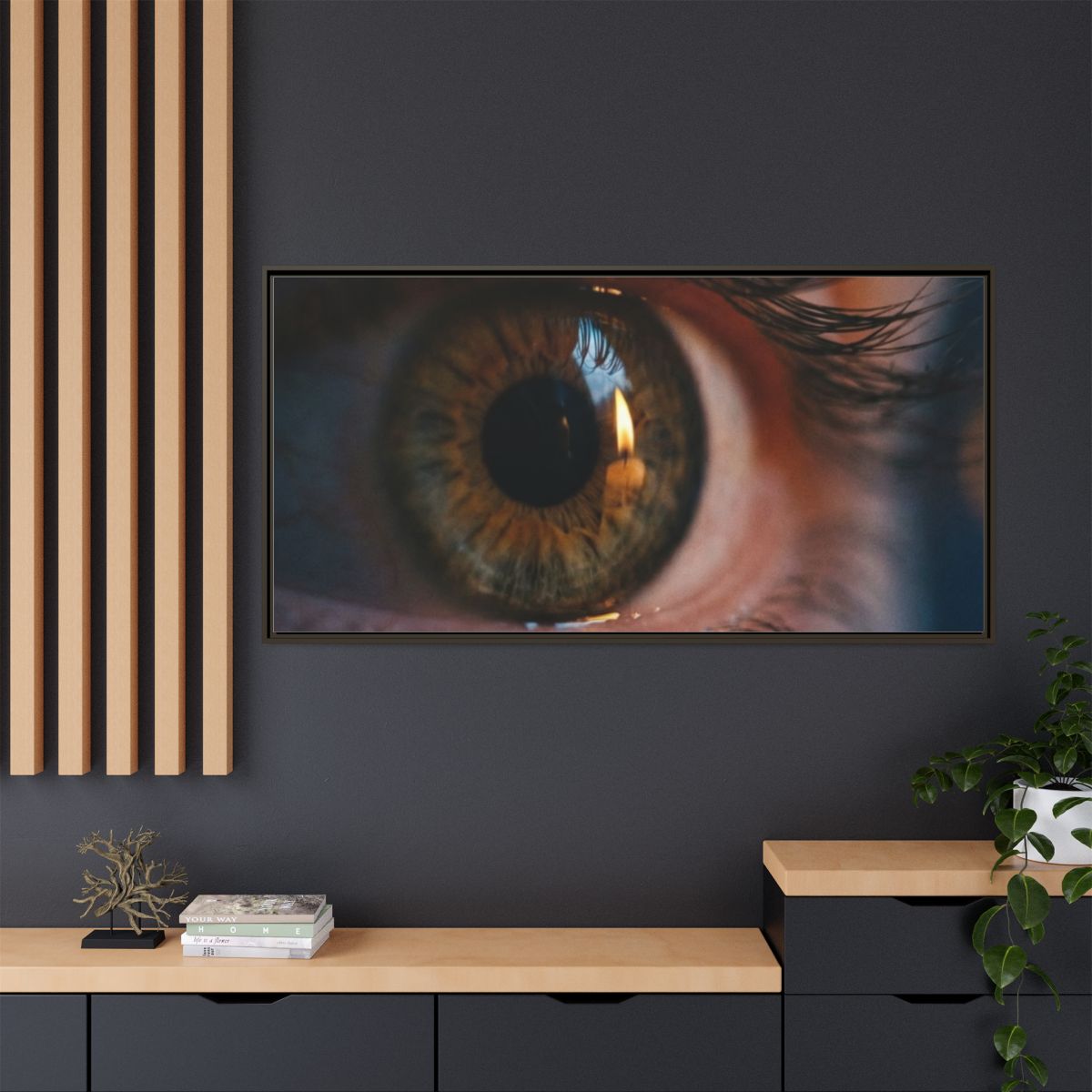Matte Canvas, Framed - Amber Iris Reflection Fine Art Print...