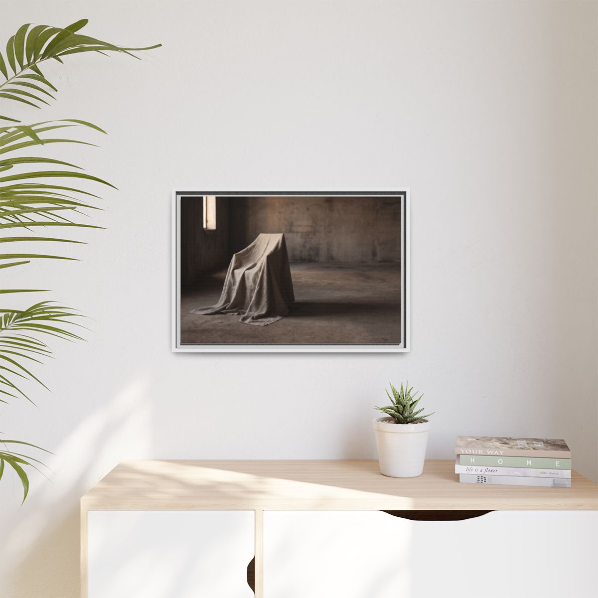 Matte Canvas, Framed - Draped Silence Still Life Art... |...
