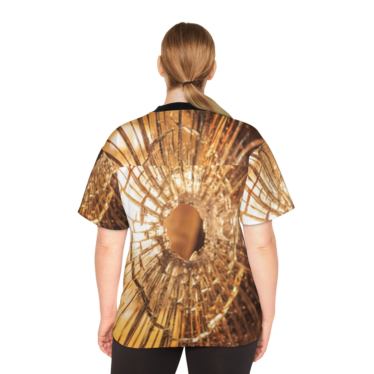 Unisex Football Jersey - Golden Fracture Cinematic Glass Art...