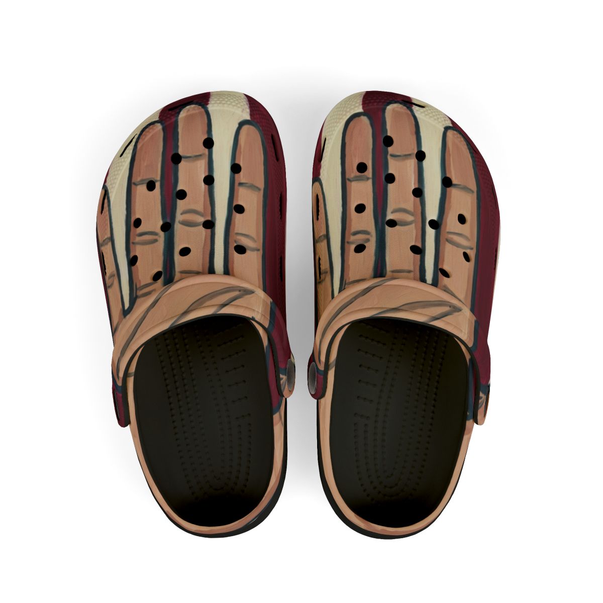 Kids' Clogs with Modernist Hand Graphic