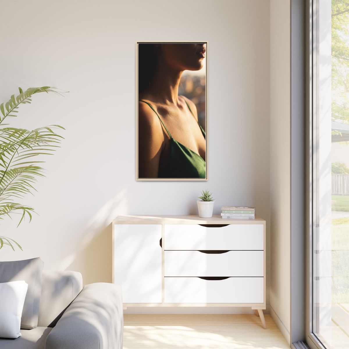 Golden Hour Matte Canvas - Framed Sunset Wall Art — Natural...