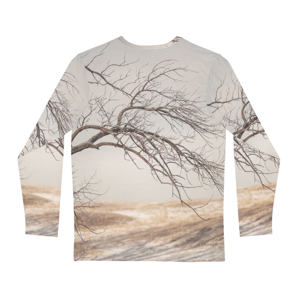 Men's Long Sleeve Shirt - Winter Branch Solitude Landscape |...