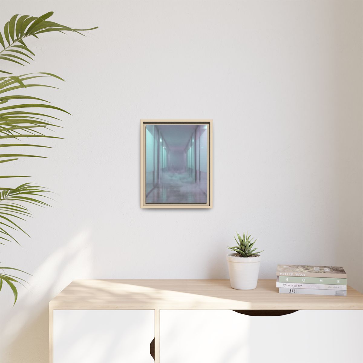 Matte Canvas, Framed - Liminal Corridor Fog Art Print —... |...