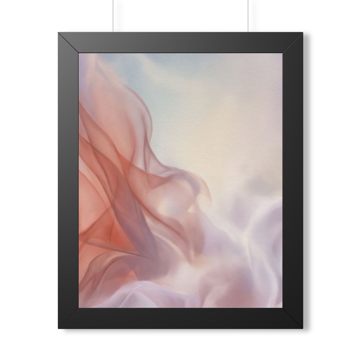Framed Vertical Poster - Ethereal Silk Flow Pastel... |...