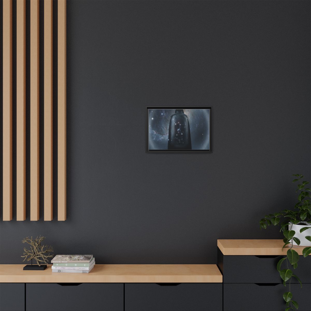 Framed Matte Canvas - Cosmic Sentinel — Black / 1.25" (10×8...
