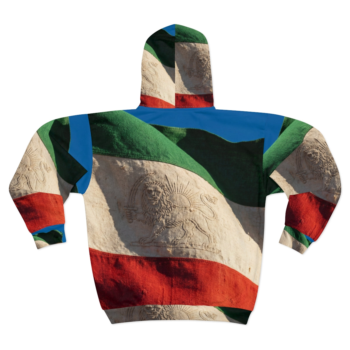 Men's Zip Hoodie - Vintage Lion & Sun Zip Up | Echovira...