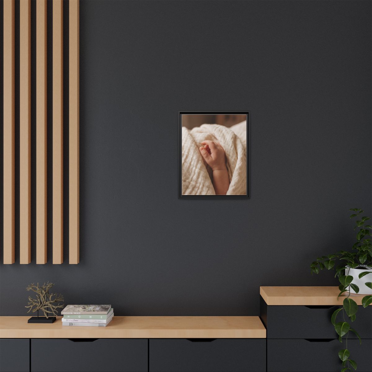 Framed Matte Canvas - Tender Newborn Hand (8×10, 9×12... |...