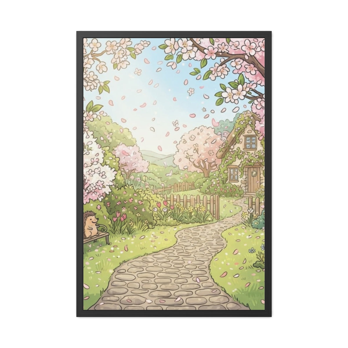 Framed Posters - Blossom Grove Cottagecore Art — Portrait......