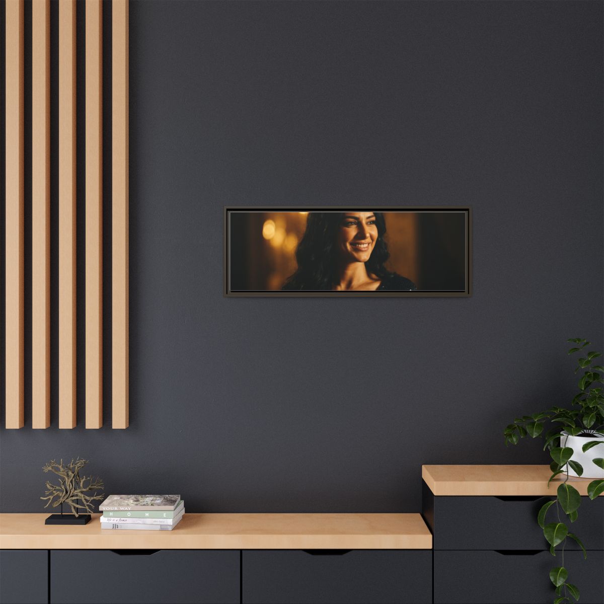 Framed Canvas Art - Golden Glamour — Espresso / 1.25"