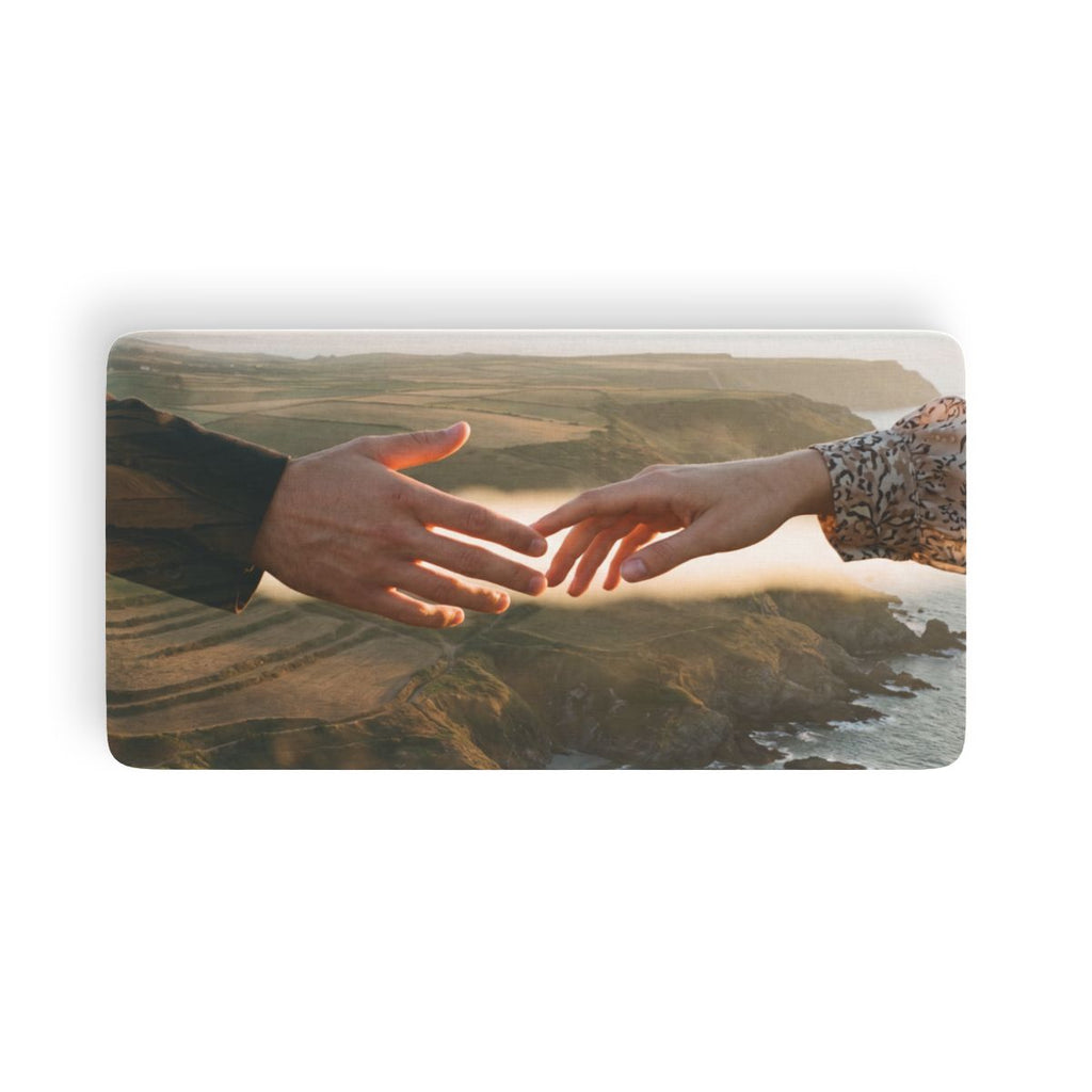 Fitted Sheet - The Infinite Touch | Ethereal Coastal Art |...