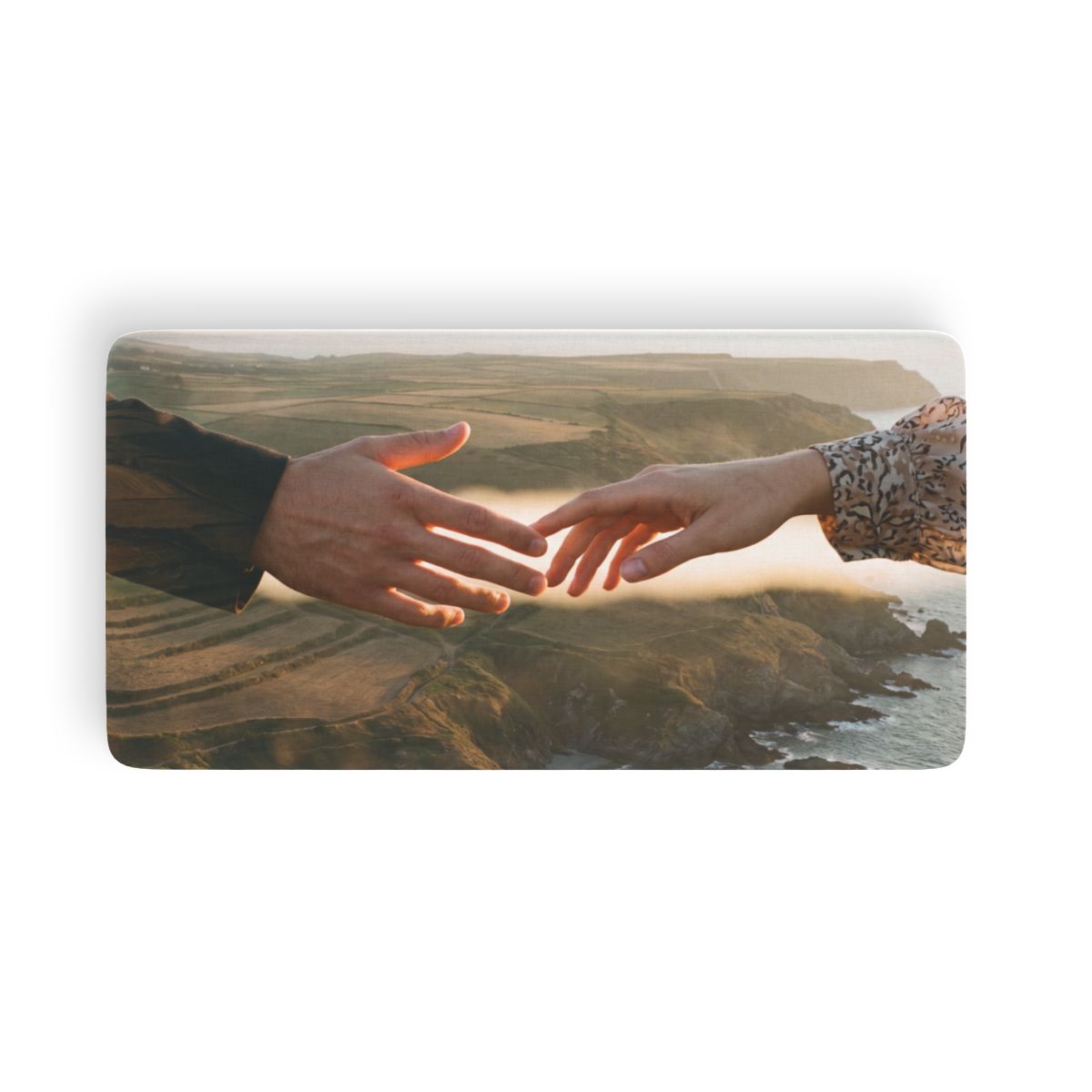 Fitted Sheet - The Infinite Touch | Ethereal Coastal Art |...