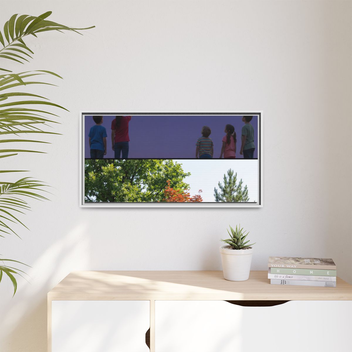 Matte Canvas, Framed - Stardust & Forest Discovery — White /...