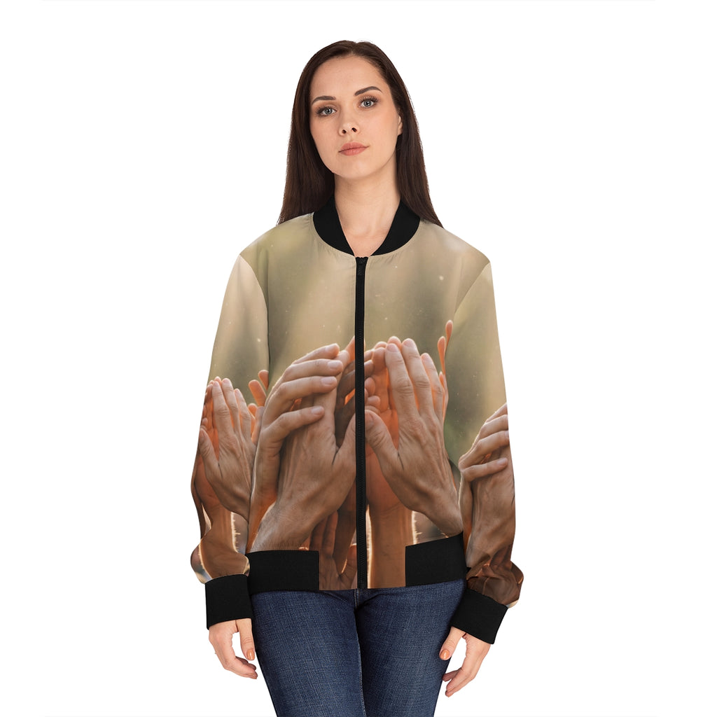 Women's Bomber Jacket - Golden Rays of Unity Wall Art |...