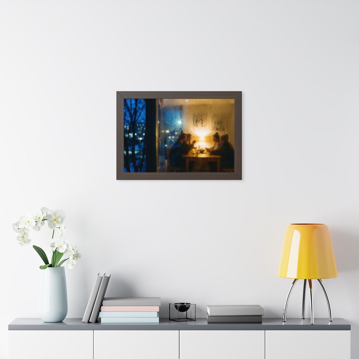 Framed Horizontal Poster - Twilight Gathering — Walnut... |...