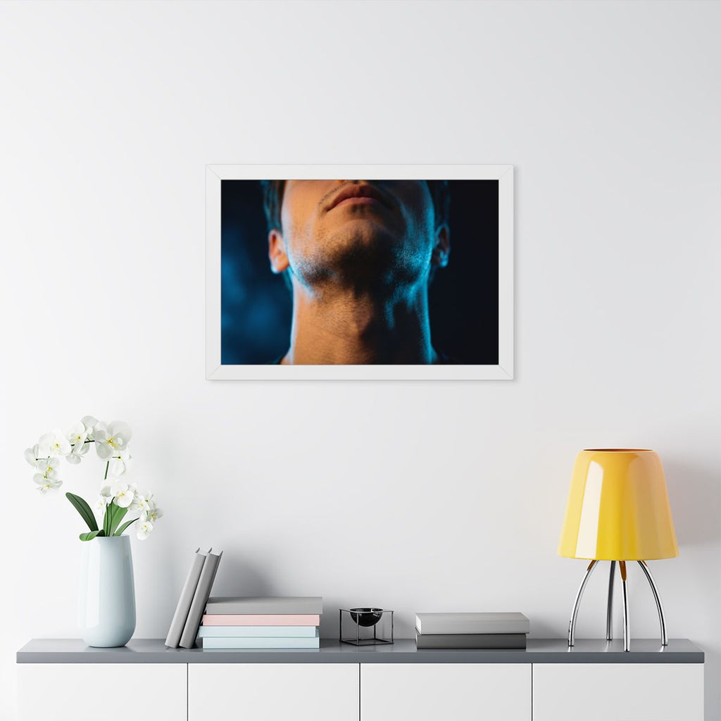 Framed Horizontal Poster - Neon Horizon Portrait — White......