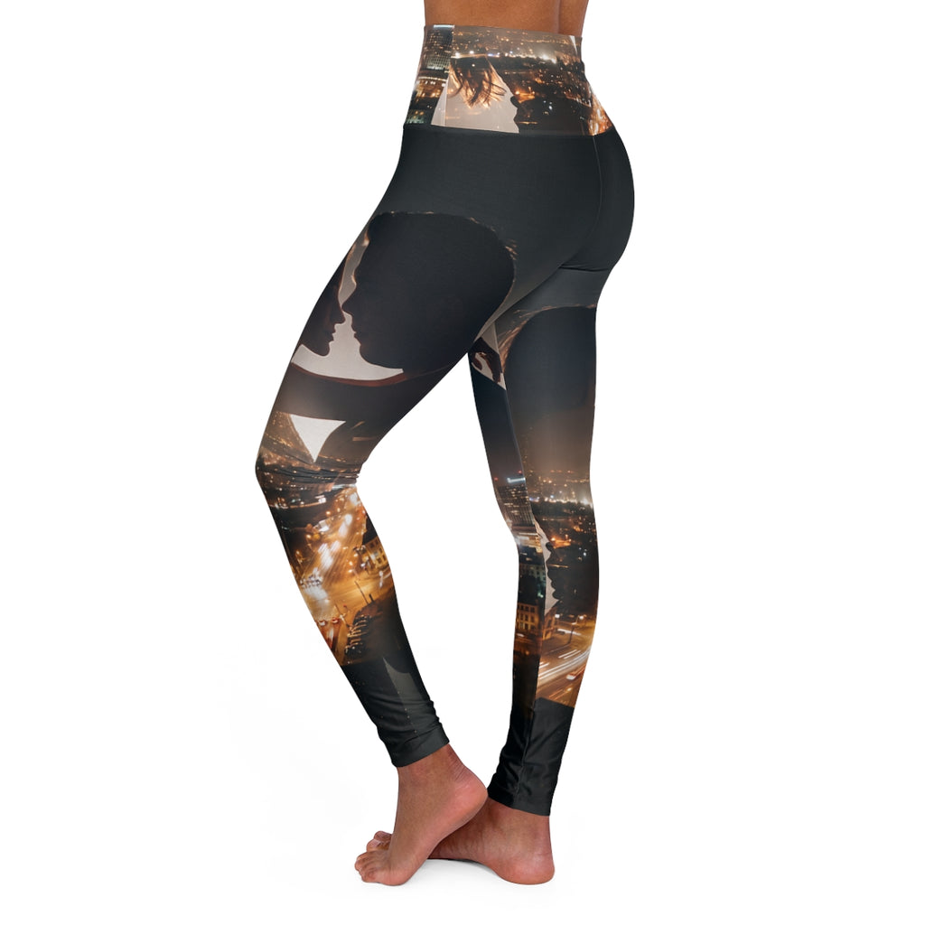 High Waisted Leggings - Midnight City Romance | Echovira...