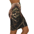 Mid-Waist Pencil Skirt with Forest Roots Art