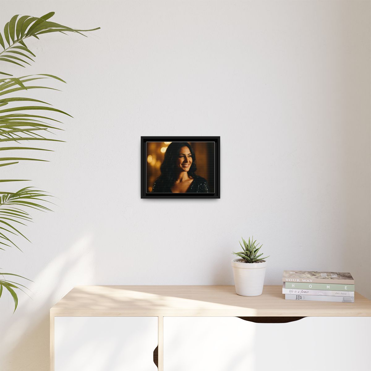 Framed Canvas Art - Golden Glamour — Black / 1.25"