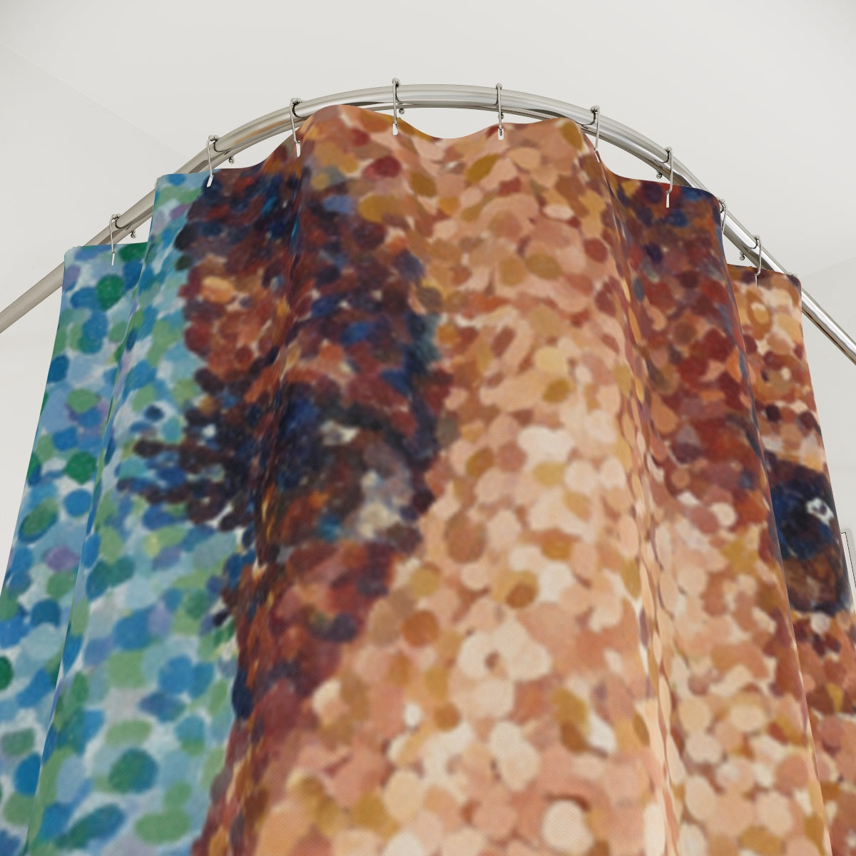 Shower Curtains - Chromatic Stipples Pointillist Portrait |...