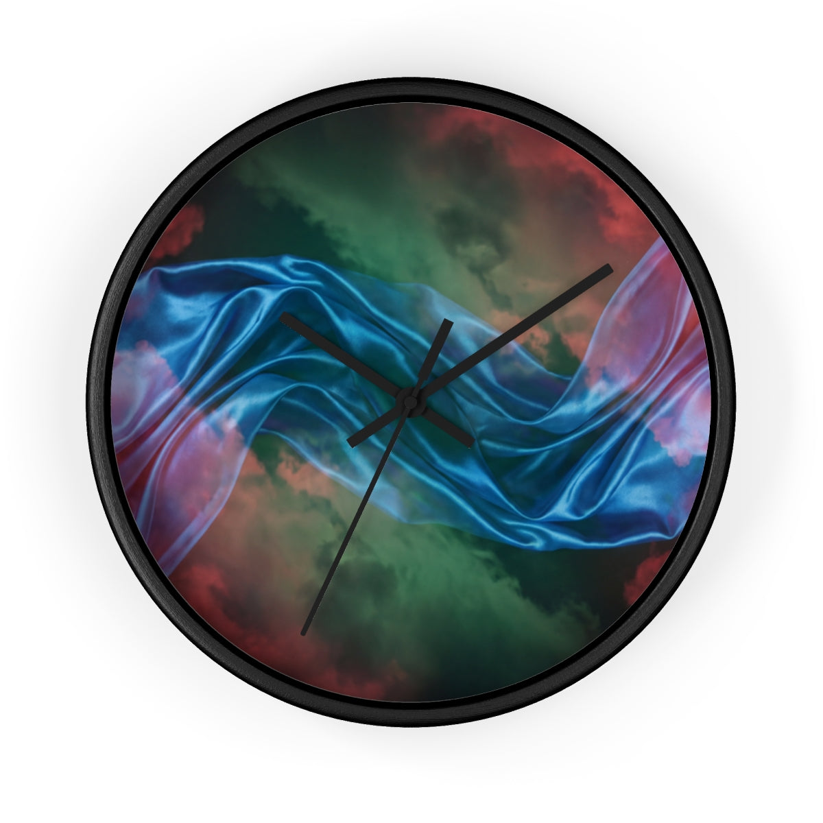 Wall Clock - Celestial Silk Waves Cloudscape Art | Echovira...