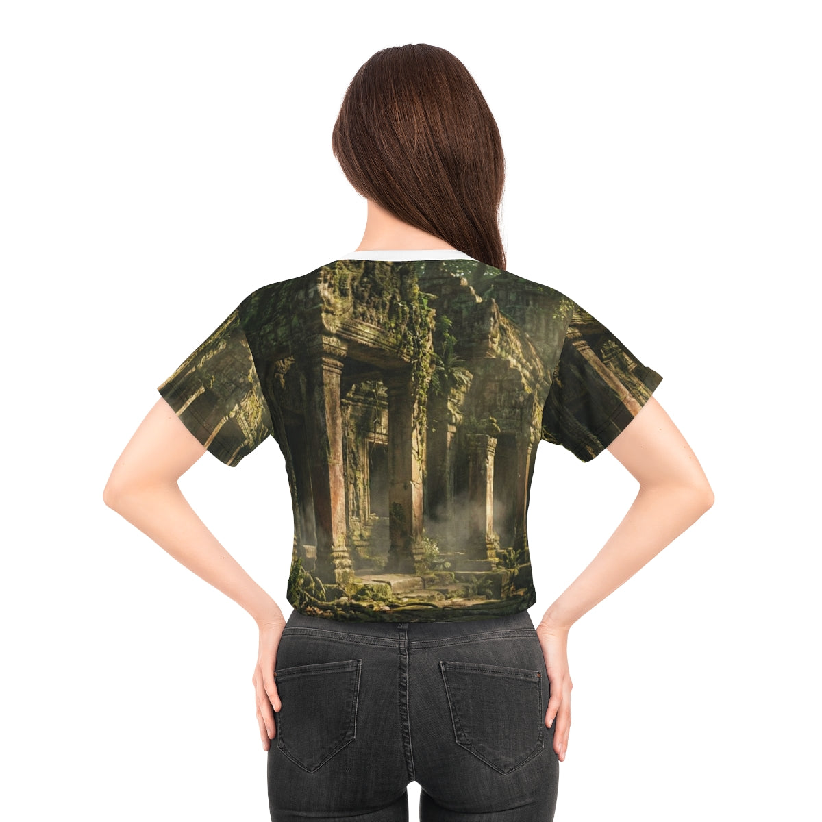 Crop Tee - Jungle Temple Mirage | Echovira Gallery