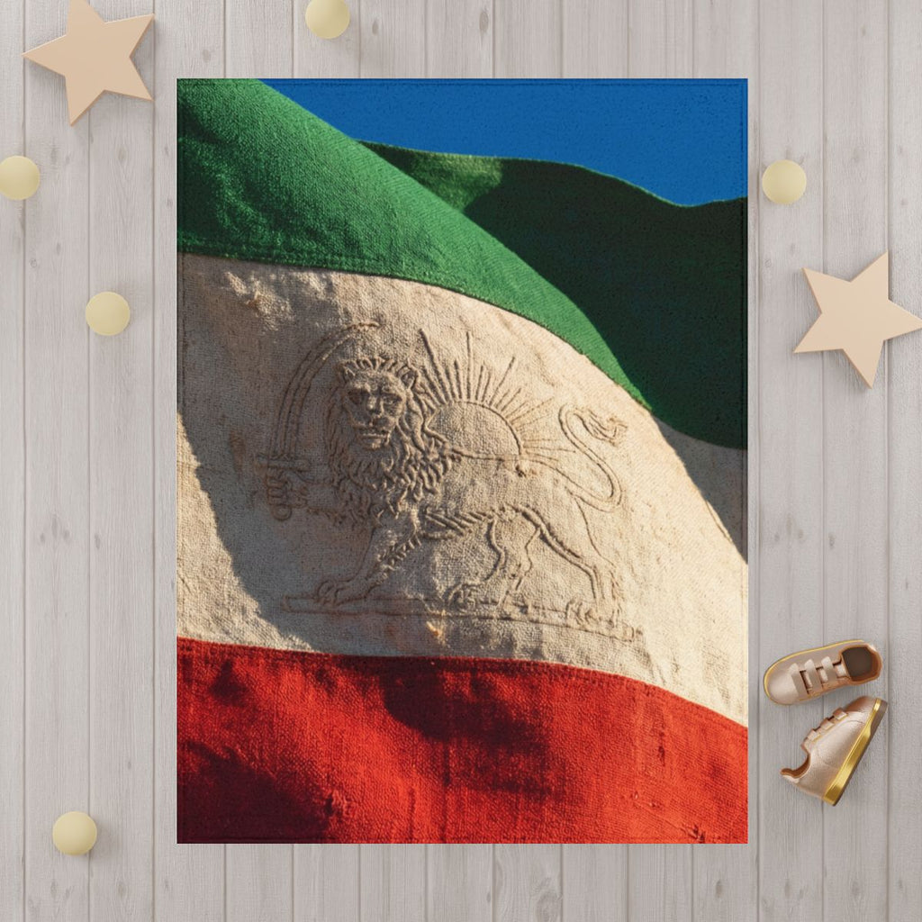 Toddler Blanket - Vintage Persian Lion and Sun Heritage Flag...