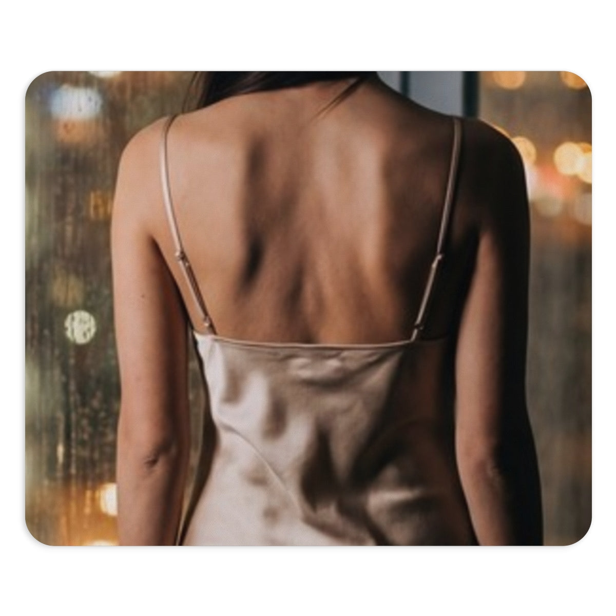 Mouse Pad - Rainy City Lights Grid | Echovira Gallery