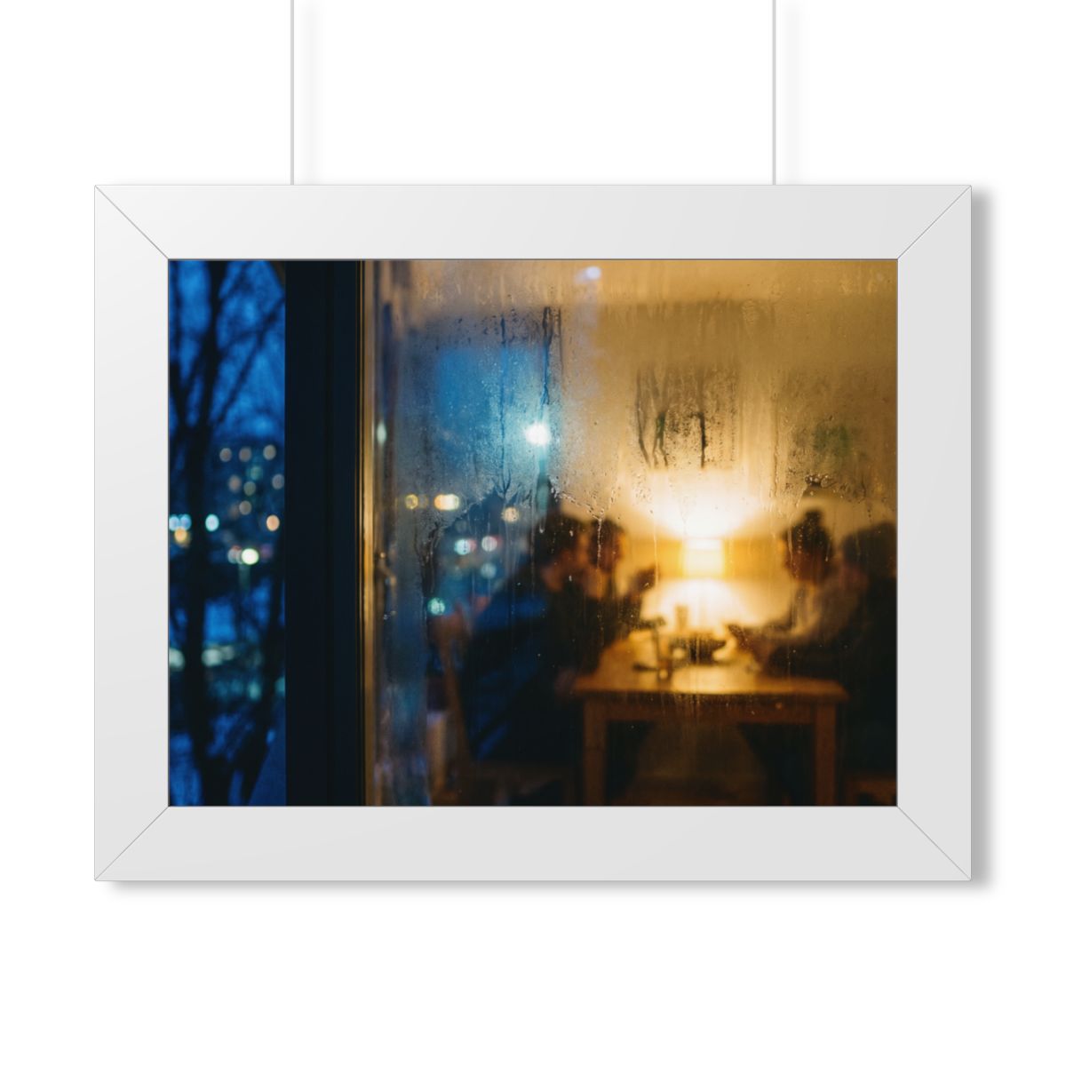 Framed Horizontal Poster - Twilight Gathering — White... |...
