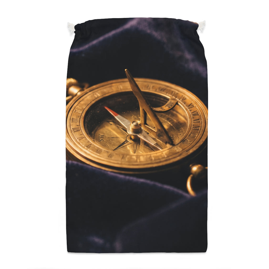 Antique Brass Sundial Compass Art Sack