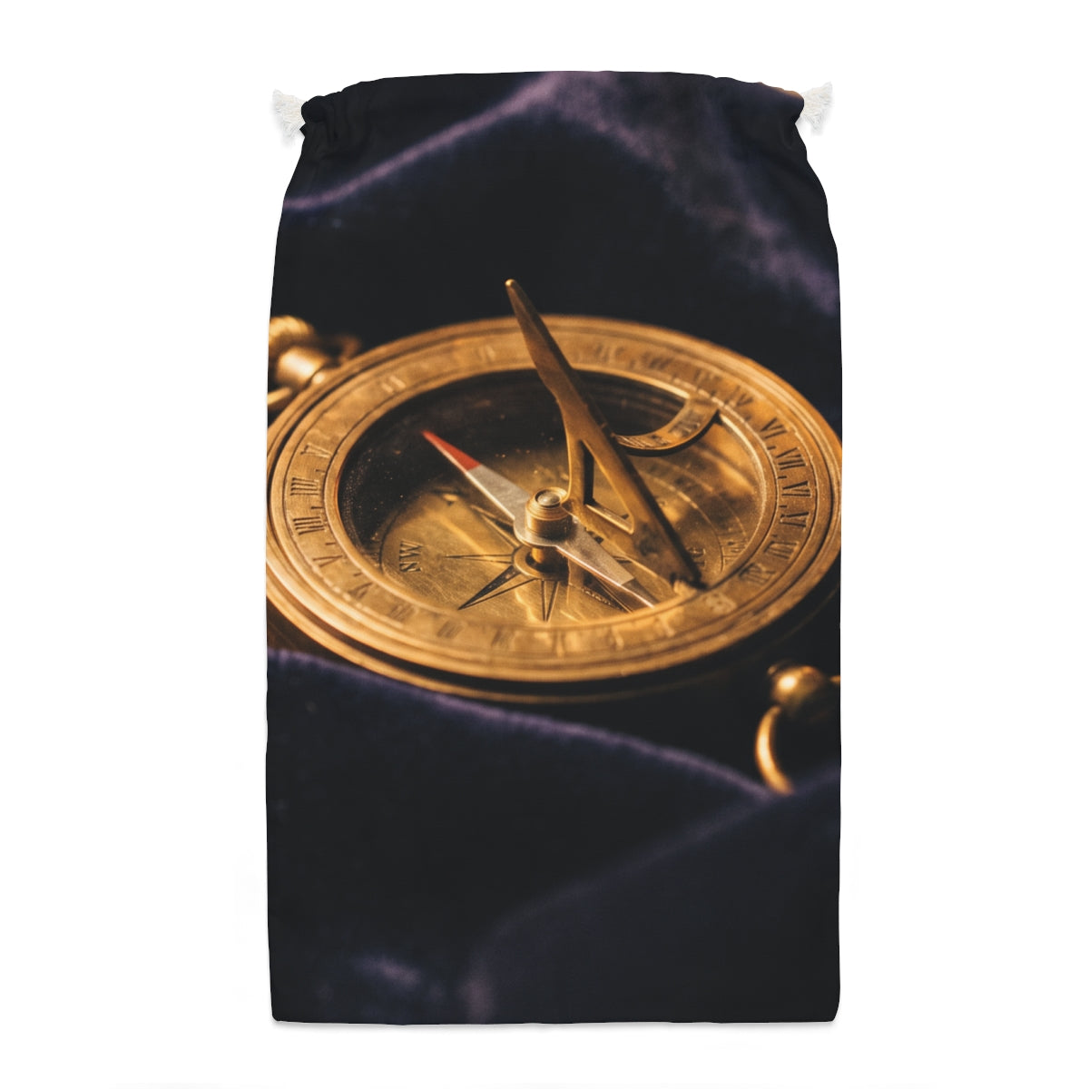 Antique Brass Sundial Compass Art Sack