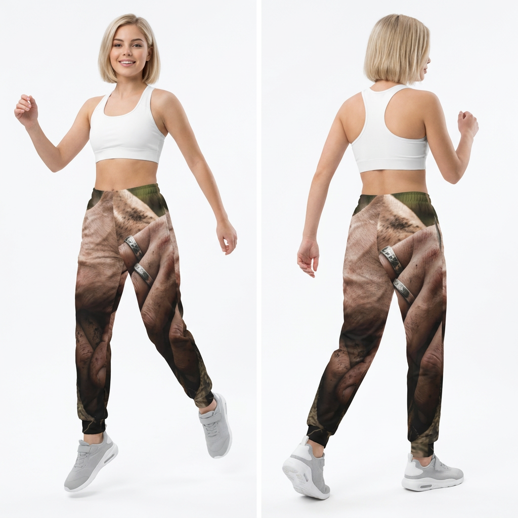Youth Joggers with Forest Tree Roots Art