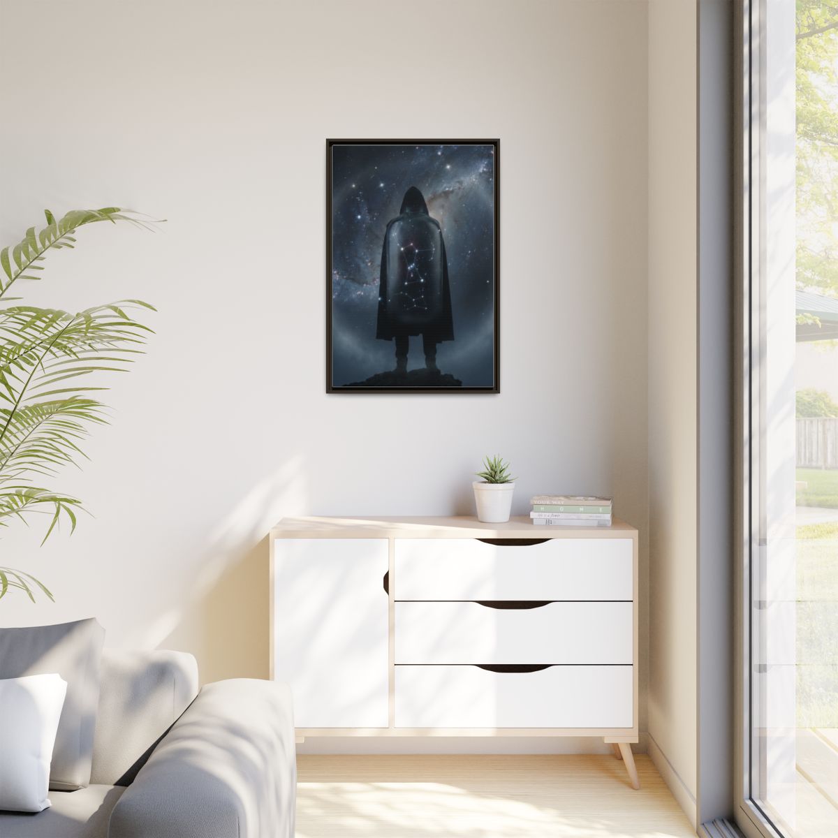 Matte Canvas, Framed - Cosmic Sentinel Orion Constellation...