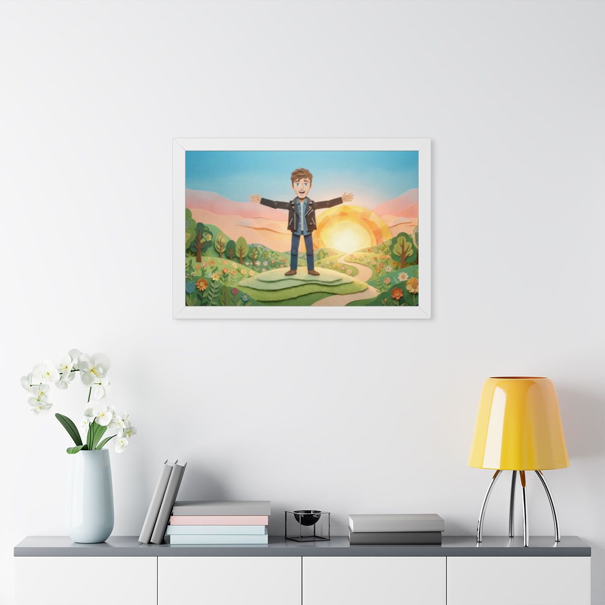 Framed Horizontal Poster - Sunny Meadow — White (14×11... |...