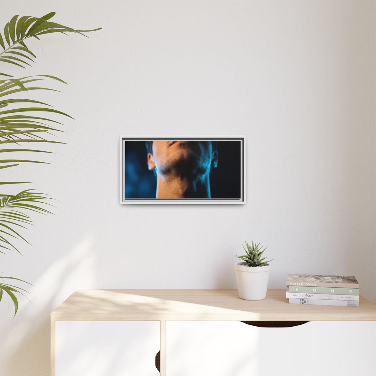 Matte Canvas, Framed - Neon Shadows Cinematic Portrait Art...