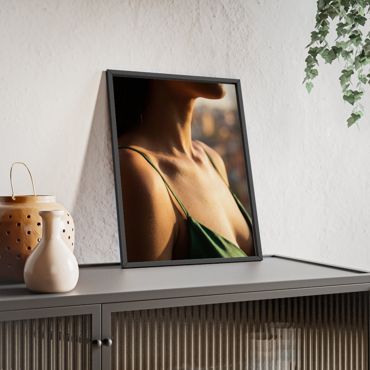 Poster with Wooden Frame - Sunlit Portrait