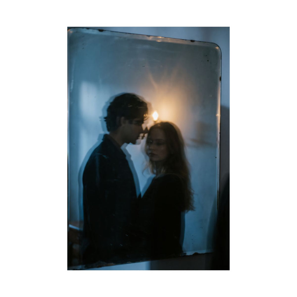 Matte Vertical Posters - Midnight Reflections Poster - Dark...