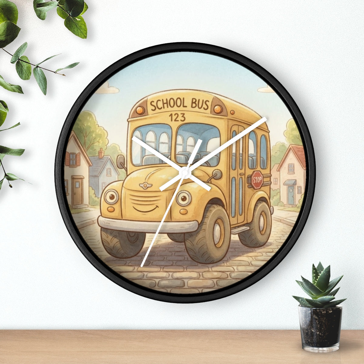 Wall Clock - Storybook School Bus Hour | Echovira Gallery