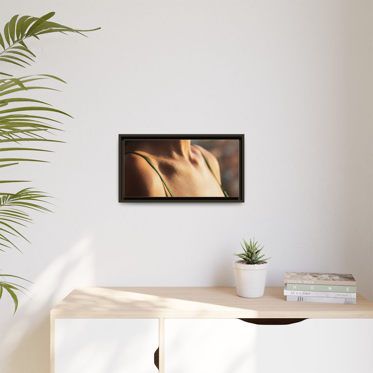 Golden Hour Matte Canvas - Framed Sunset Wall Art — Espresso...