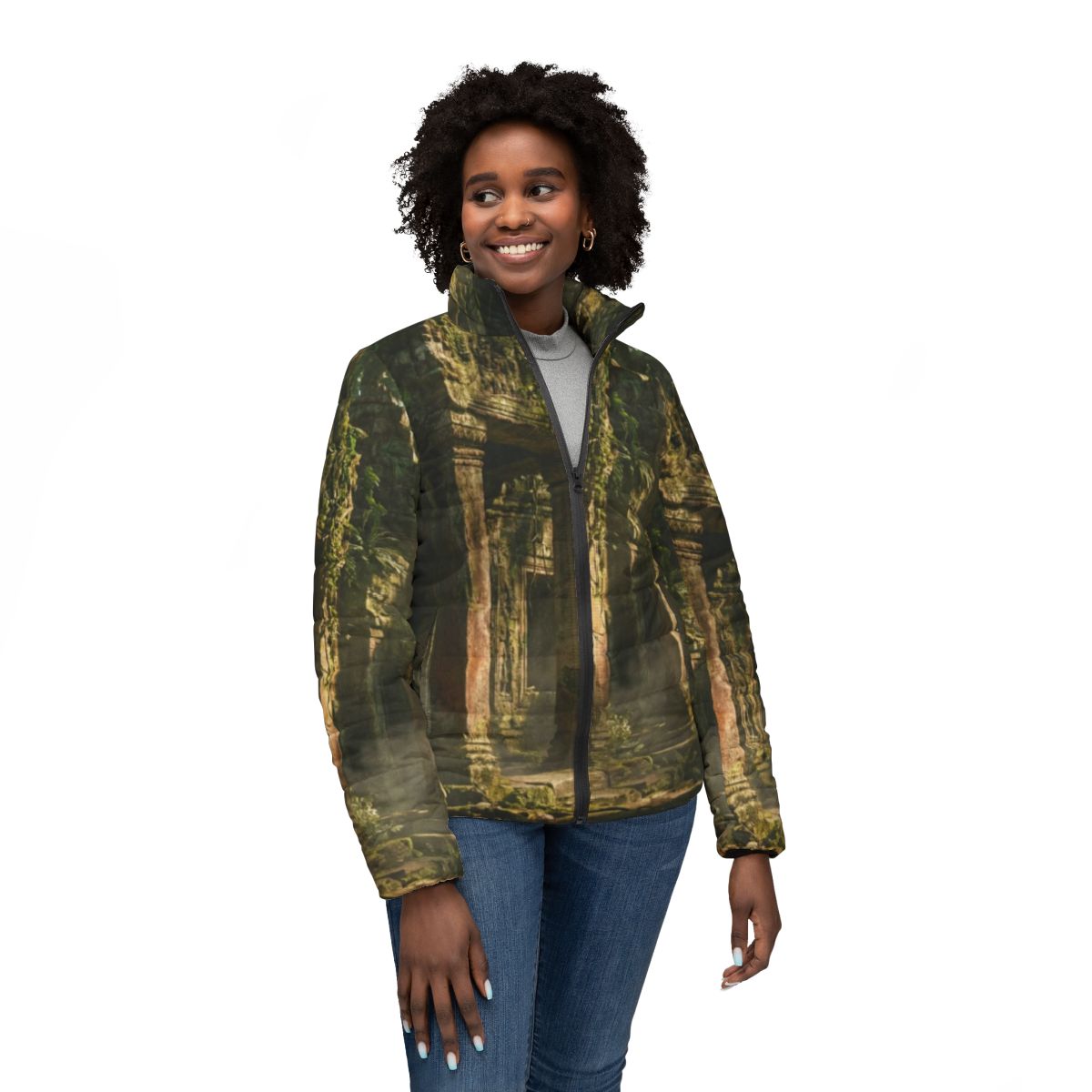 Women's Puffer Jacket - Sanctuary Mist | Echovira Gallery