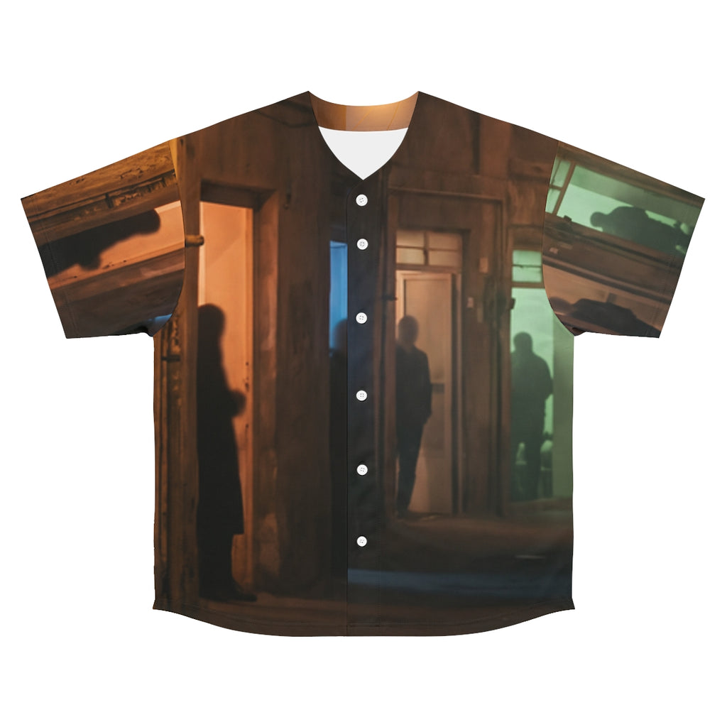 Men's Baseball Jersey - Shadowed Alleyway Mystery Art Print...