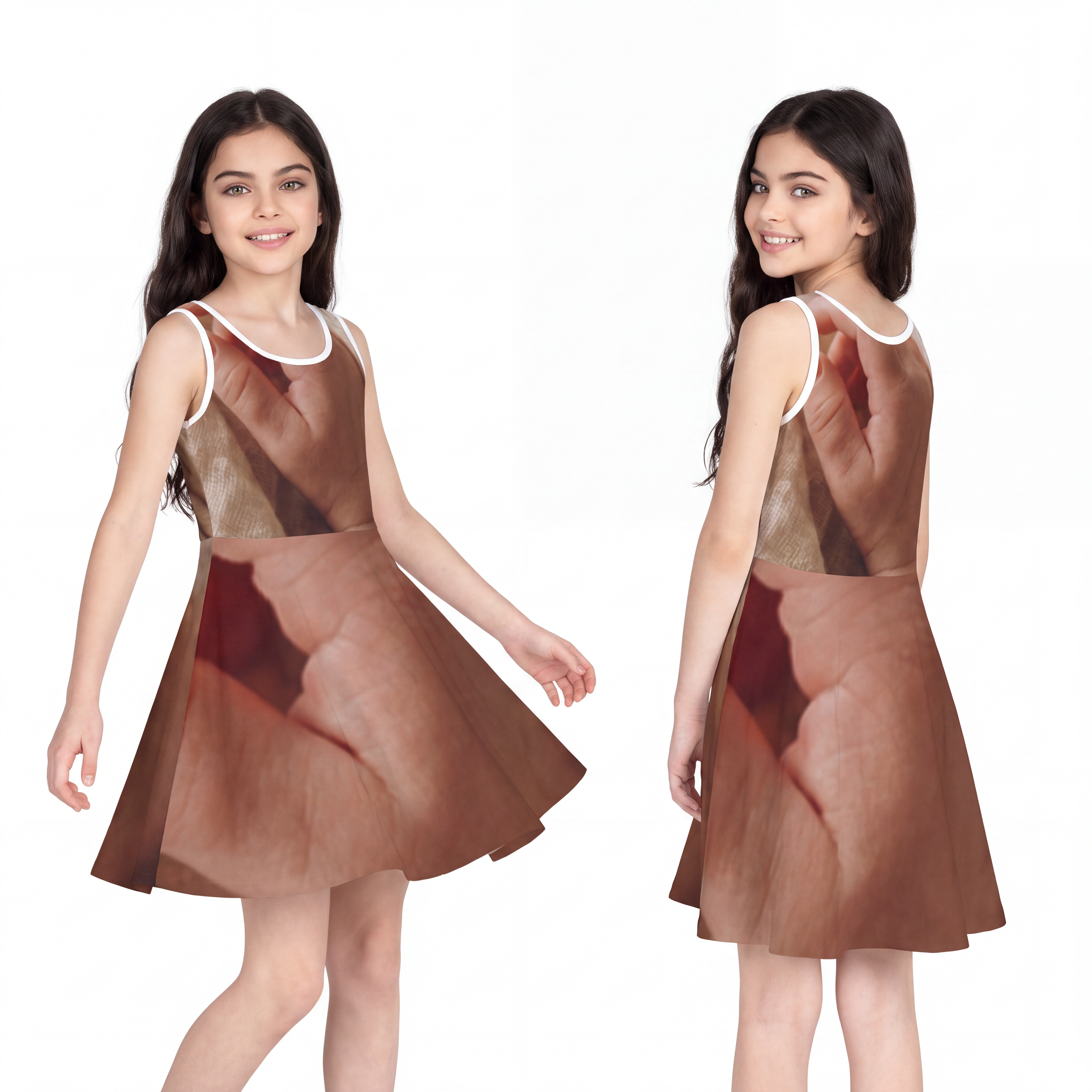 Girls' Sleeveless Sundress - Tender Newborn Hand in Soft......