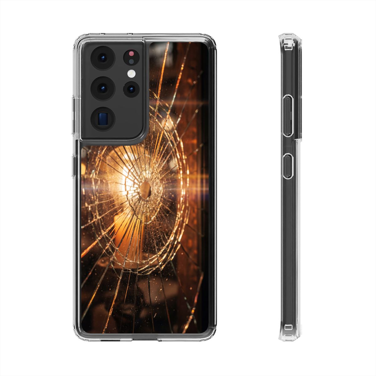 Clear Impact-Resistant Case - Fractured Glow