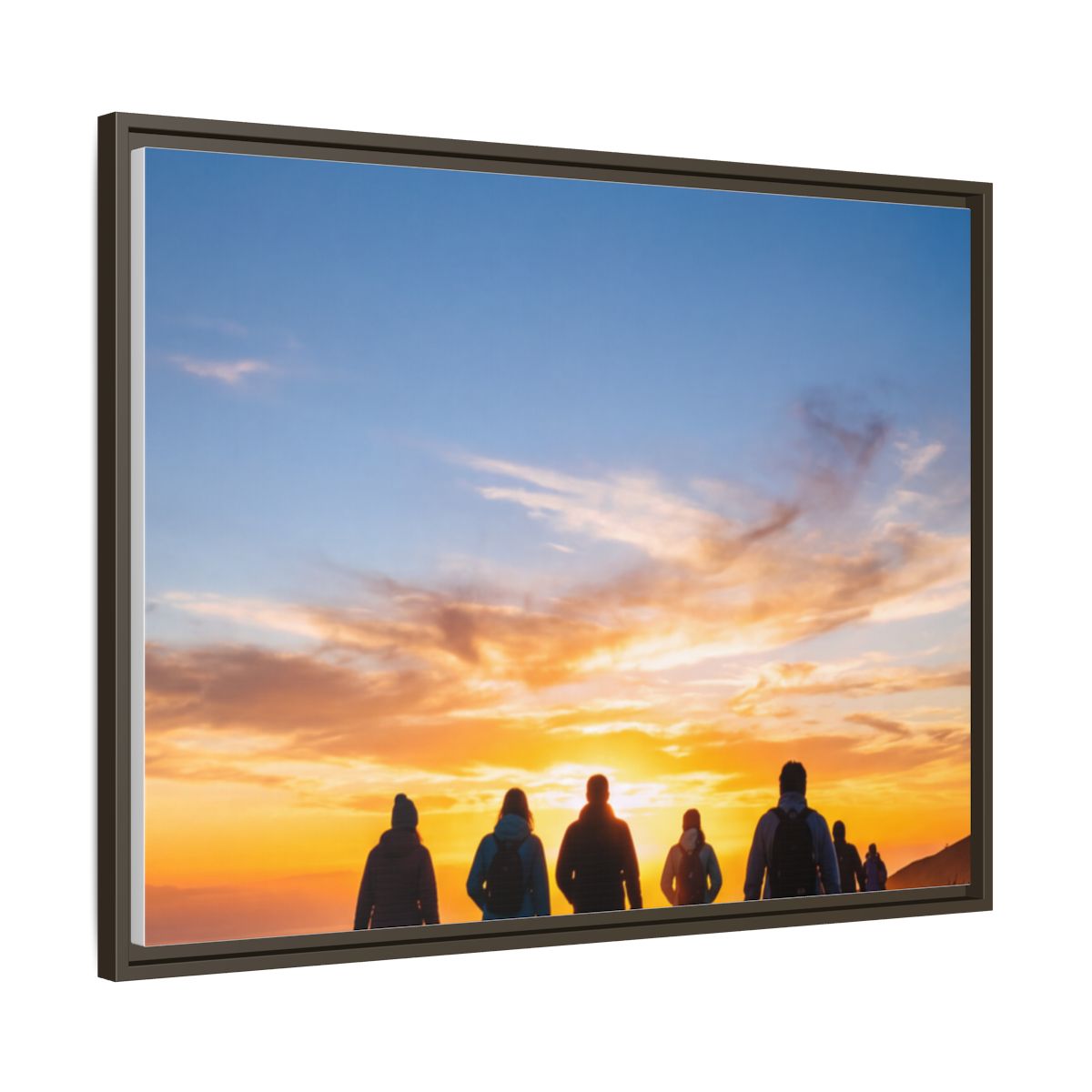 Framed Canvas - Sunset Silhouette — Espresso / 1.25"