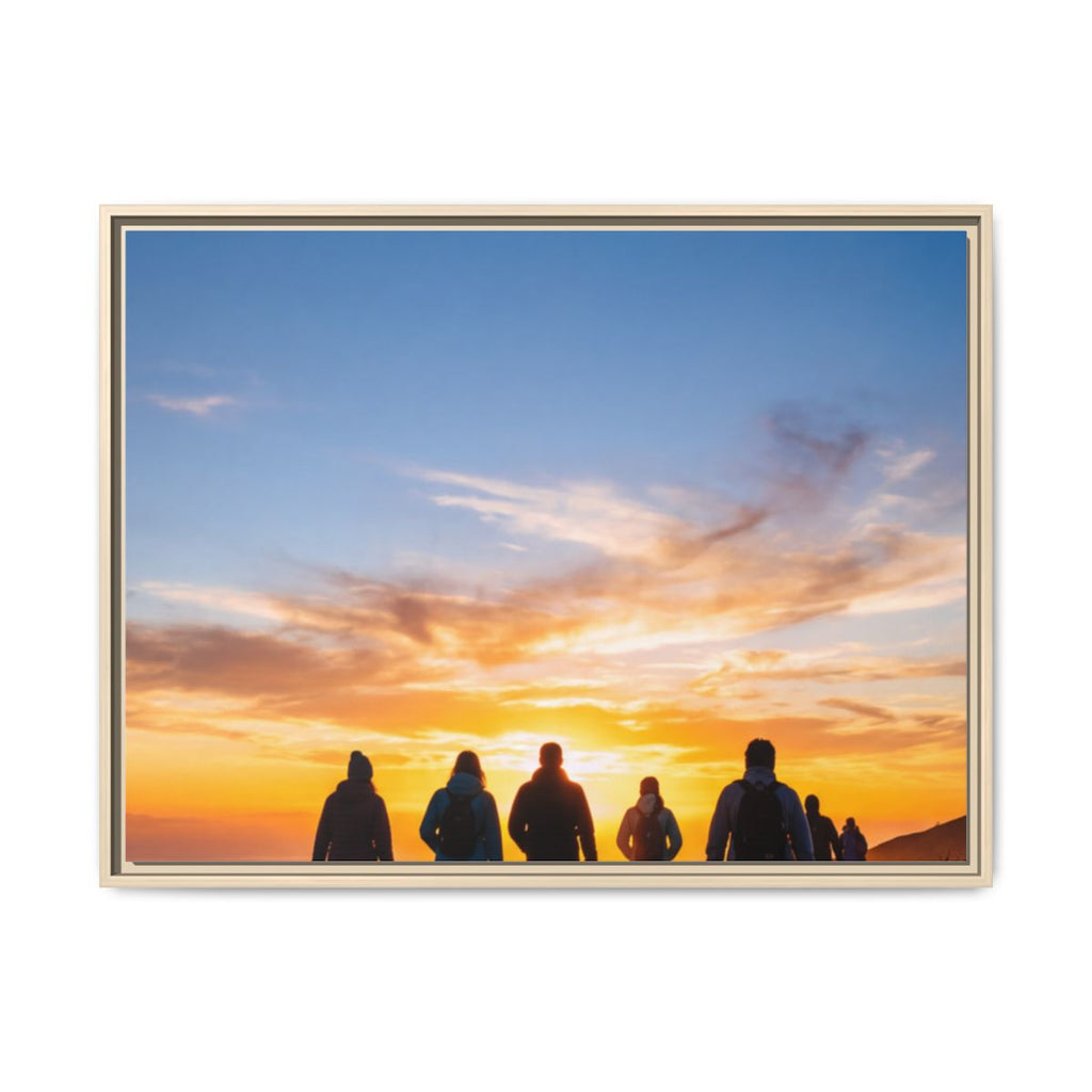 Framed Canvas - Sunset Silhouette — Natural / 1.25"