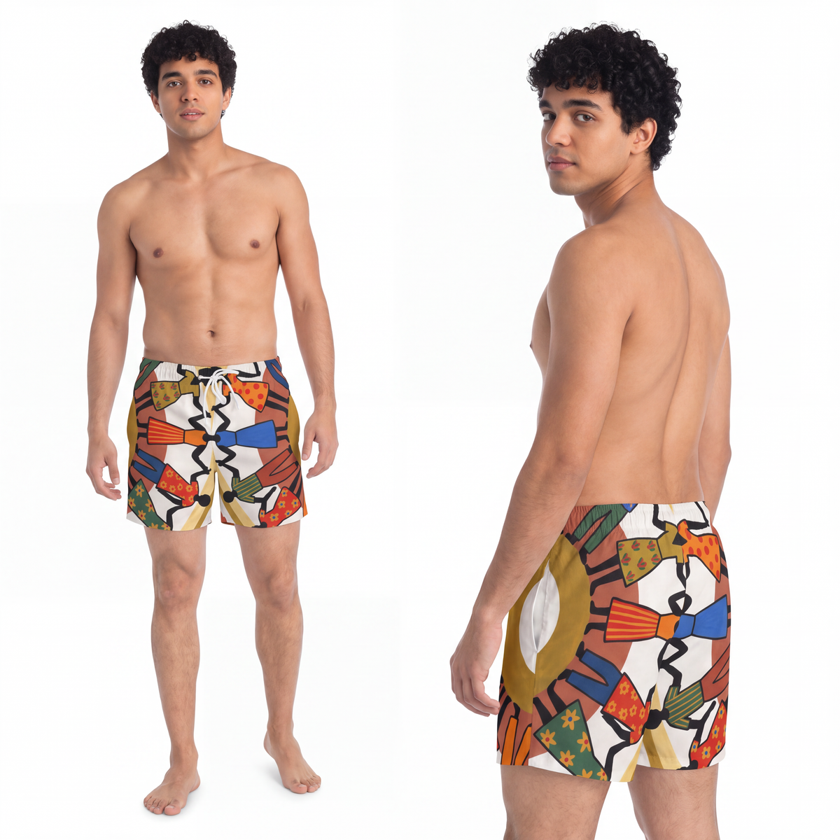 Swim Trunks - Unity Mandala Folk Art | Echovira Gallery