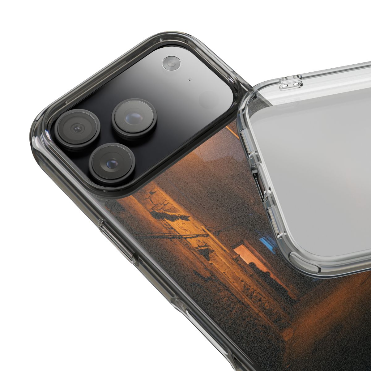 Clear Impact-Resistant Case - Night Alley iPhone Glow |...